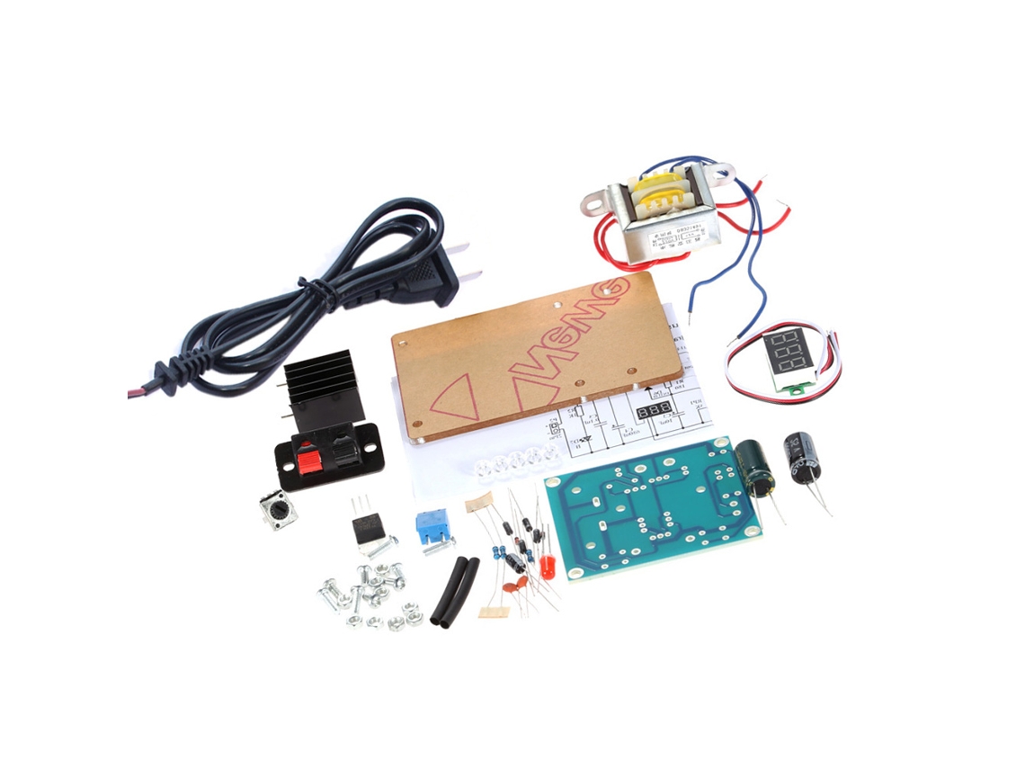 Kit De Bricolaje: Fuente De Alimentación Regulada Con Voltaje Ajustable De 1,25 V A 12 V Y Transformador.