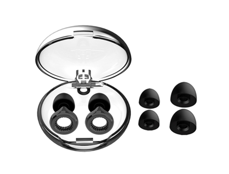 Tapones para los oídos con cancelación de ruido de silicona para dormir, roncar, trabajar y estudiar. Negro