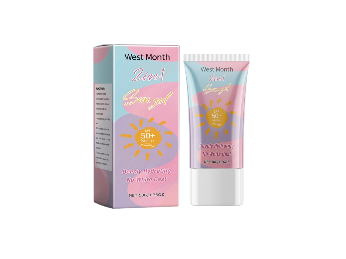 Loción protectora solar 2 en 1 con FPS 50 de alta protección.