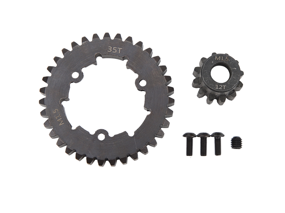 Juego De Engranajes De Acero Profesional De 35 Dientes Para Coche Rc Traxxas X Maxx 6s 8s 1/5 Con Piñón De 12 Dientes.