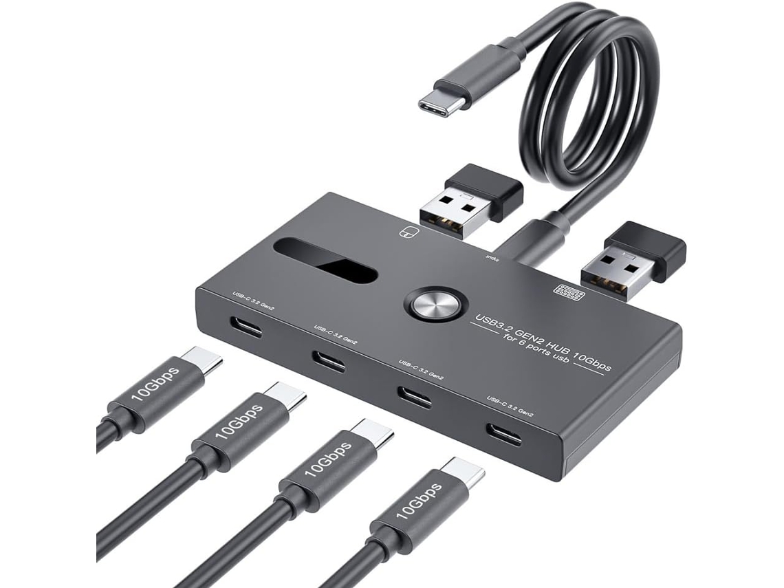 Hub Usb-c De 10 Gbps, Divisor De 6 Puertos, Uno Para Pc, Portátil, 3.2 Gen2 4