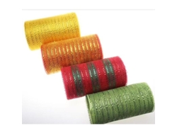 Cinta Decorativa De Malla Wabjtam, 4 Rollos, Ecológica, De Alta Resistencia, Para Navidad Y Fiestas, 15 Cm X 910 Cm