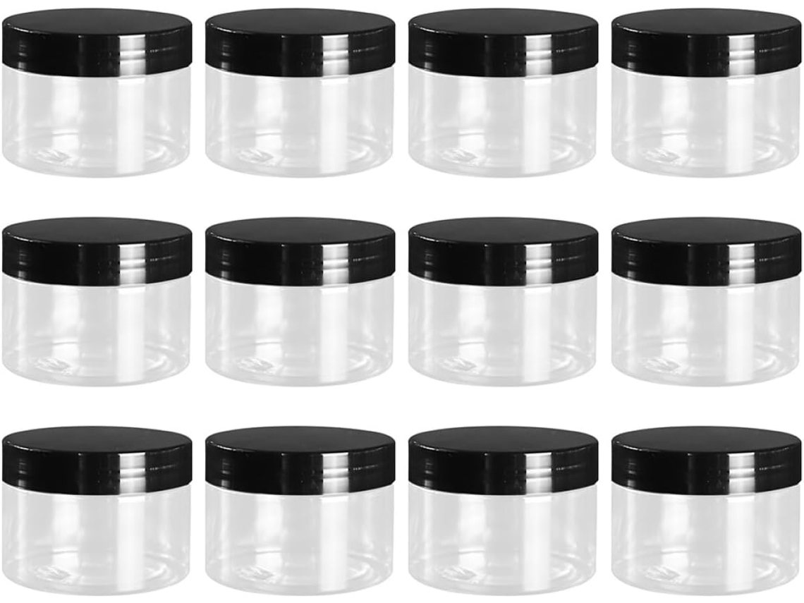 Nuobesty Juego De 12 Tarros Cosméticos Transparentes De 120 Ml Para Cremas De Maquillaje Y