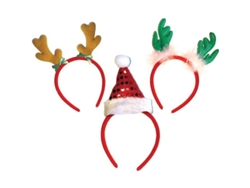 Tiara Navideña Para Mujer: Astas De Reno Y Gorro De Papá Noel. Tallas Para Niños Y Adultos.