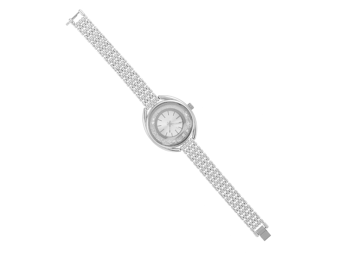 Reloj De Pulsera Eléctrico De Lujo Para Mujer Con Diamantes De Imitación, Plata De Moda