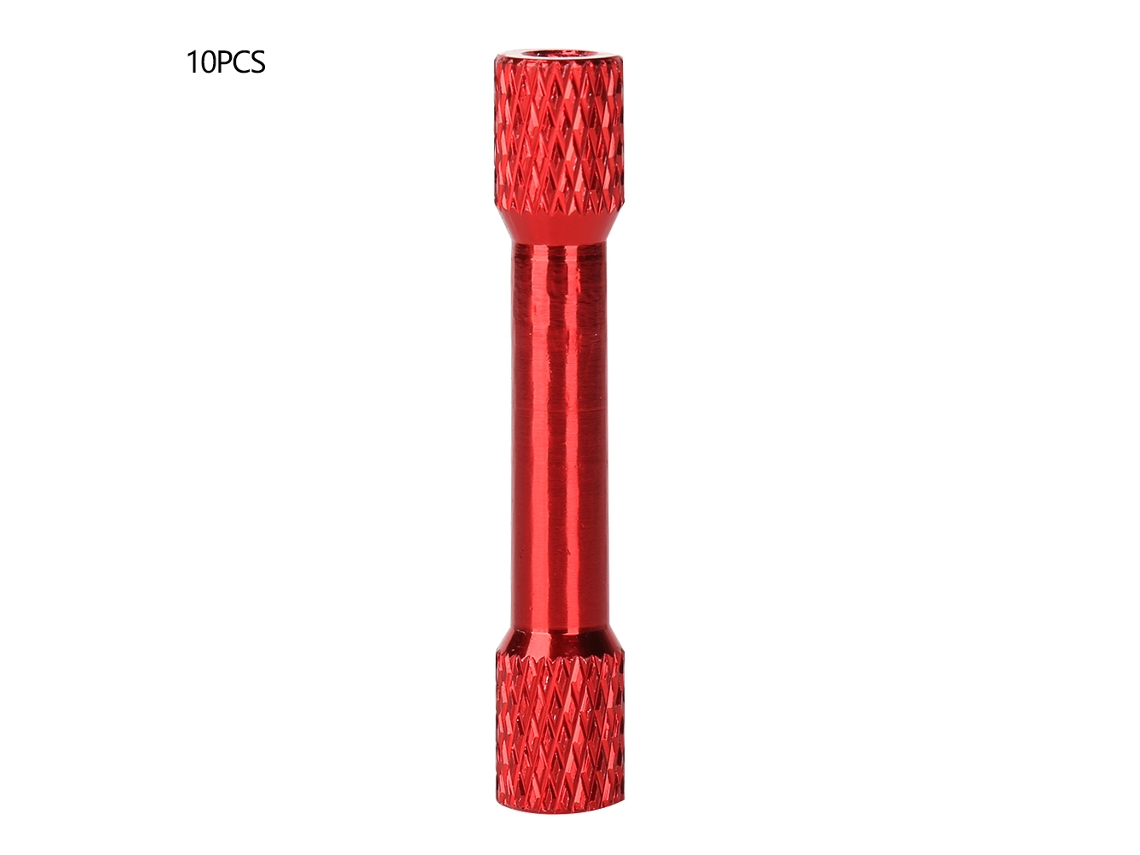 10 Espaciadores De Columna De Rosca Interna De Aleación De Aluminio M3x35mm Para Drones, Color Rojo Oscuro.