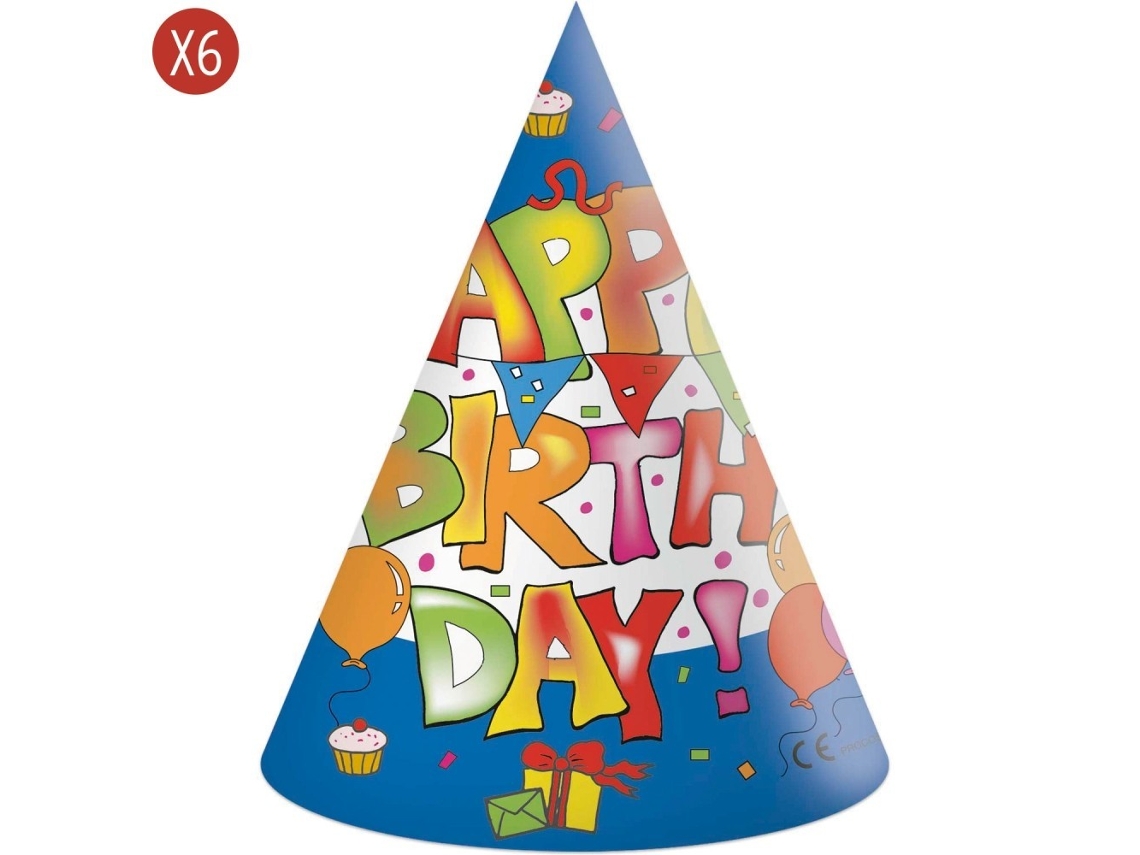 Pack 6 Gorros Kokliko Happy Birthday STOR