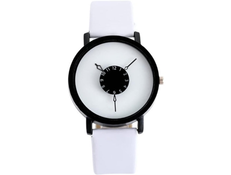 VEANXIN Relojes Relojes de pulsera de cuero con manecillas traseras-blanco