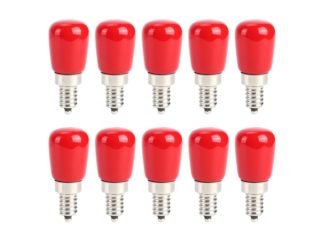 Rebe-10 Piezas Bombillas Led Vela E12 1.5w 110v Rojas Para Lámpara De Techo Y Mesa