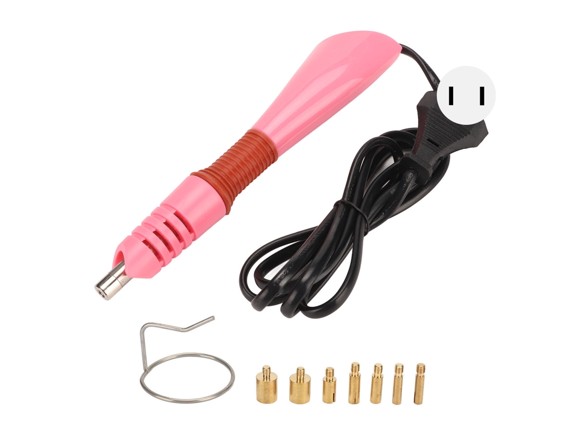 Aplicador De Adhesivo Termofusible Autónomo Con Termostato, 7 Puntas Metálicas, Rosa, 110-220 V, Para Bricolaje, Económico.