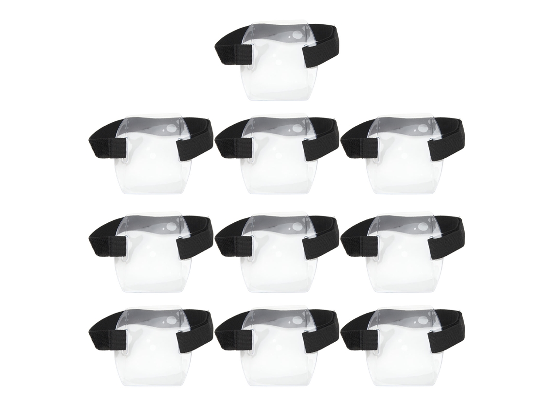 10 Unidades Porta Badges De Brazo Ajustable Impermeable Pvc Con Cierre De Velcro Para Oficina Negocios Escuela