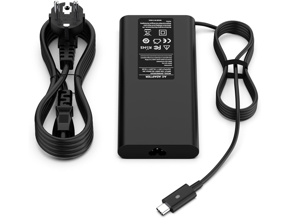 ZRUXE Cargador para Dell Xps 15 9500 15 9510 15 9575 2 En 1 Usb C 130W -Negro