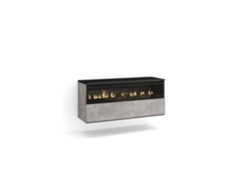 Chimenea eléctrica LED 102x45x35cm 1 Hueco 1 Puerta Colgado Suspendido Cemento
