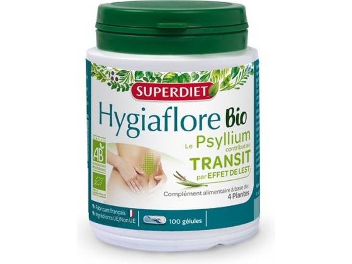 Complemento Alimentar SUPERDIET Hygiaflore Psyllium Transit Intestinal (100 pérolas)