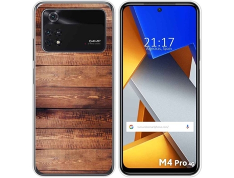 Carcasa para Xiaomi Poco M4 Pro 4G TUMUNDOSMARTPHONE Dibujos Madera 02 Multicolor