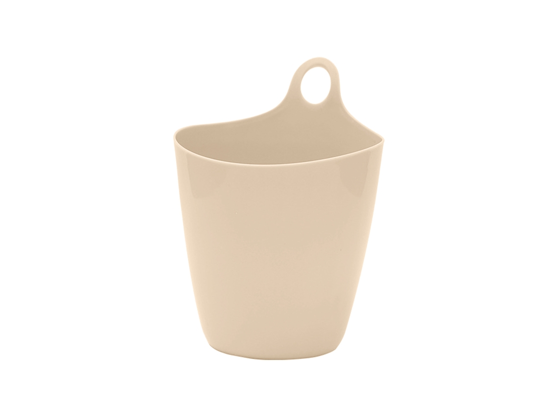 Cubo de basura colgante pequeño Jinwei para oficina, mini papelera colgante, portavasos, estudio, color beige.