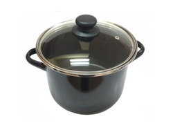 Olla alta con tapa 20 cm black
