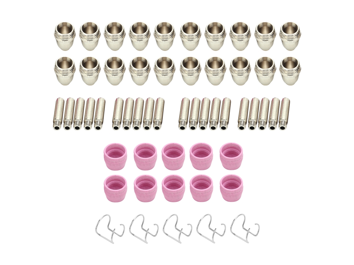 Kit De Consumíveis Para Tocha De Corte A Plasma: Elétrodo, Ponta De Contato, Bocal Cerâmico Sg‑55 Ag‑60 Wsd‑60p 55pcs