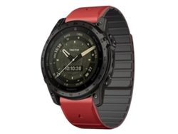 Bracelete Para Garmin (26mm) - Silicone Magnético Bicolor Preto E Vermelho