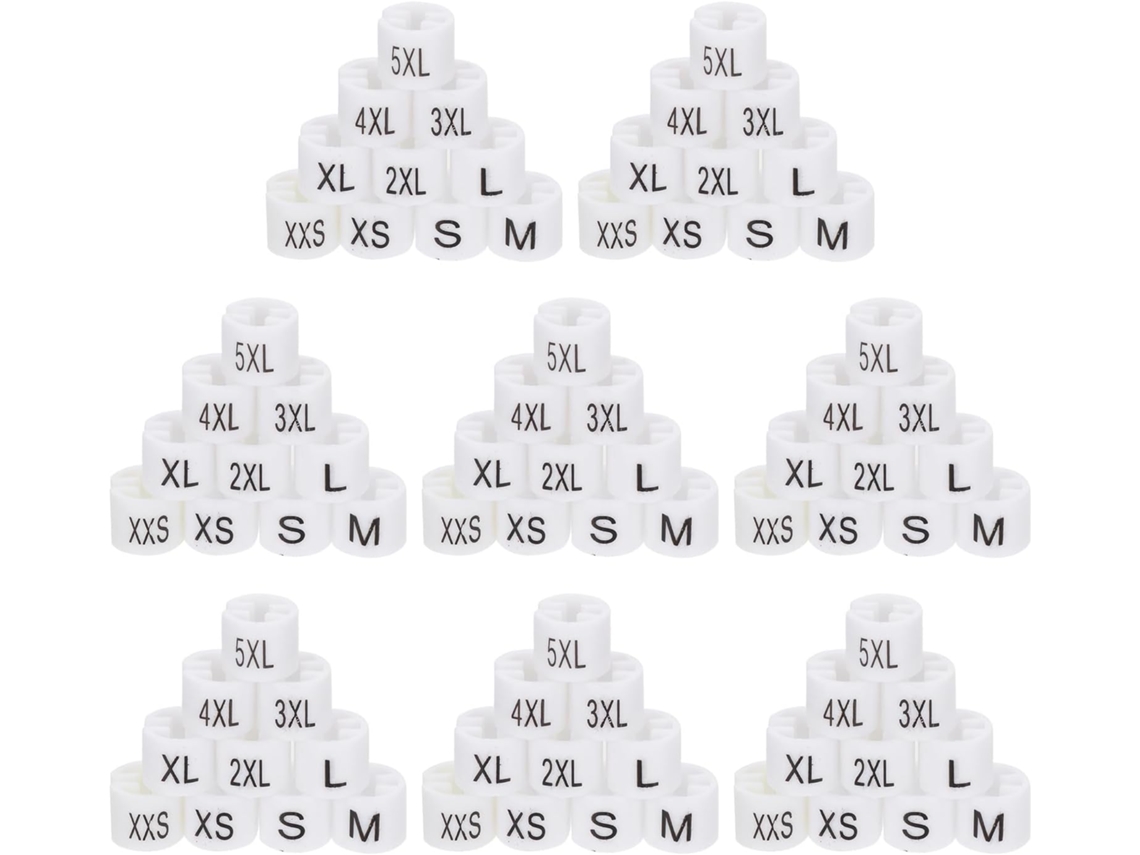 Tablas Tallas Plástico Blanco 100 Unidades Xxs 5xl Organización Práctica Armarios Tiendas Ropa