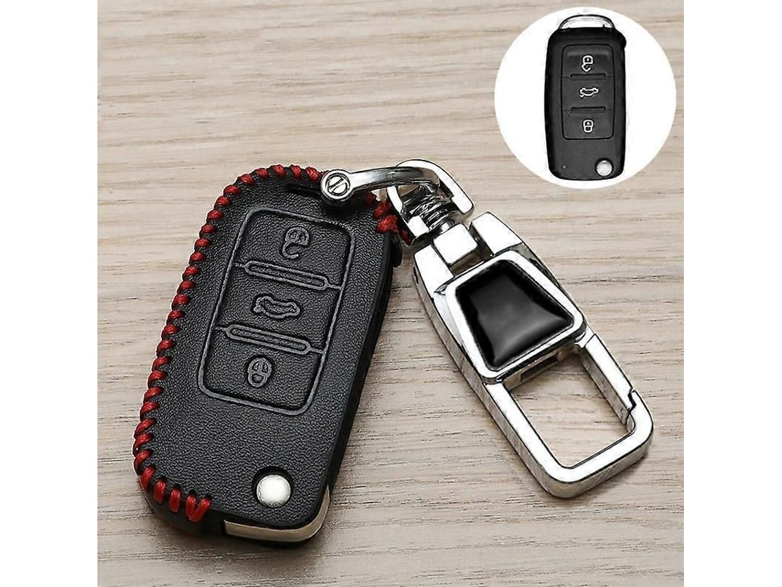 Capa Para Chave De Carro Skoda, Multifuncional, Com Chaveiro Anti-perda E Placa De Matrícula.