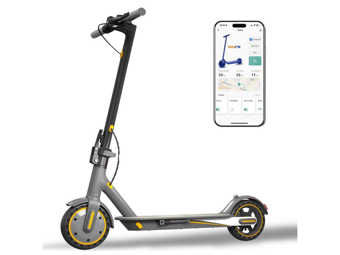 Patinete eléctrico Ook-tek V8, batería de 36 V y 10,5 Ah, con control mediante aplicación.