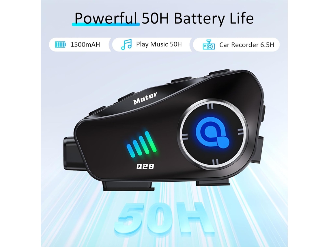 Auriculares Inalámbricos Para Casco De Motocicleta De 5.3 Pulgadas, Con Cancelación De Ruido Dual, Ipx6, Para Compartir Música, 1000 Mah, Mi