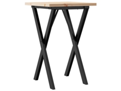 Mesa de comedor con estructura en forma de X, 50x50x75,5 cm, pino/acero, MAISON EXCLUSIVE