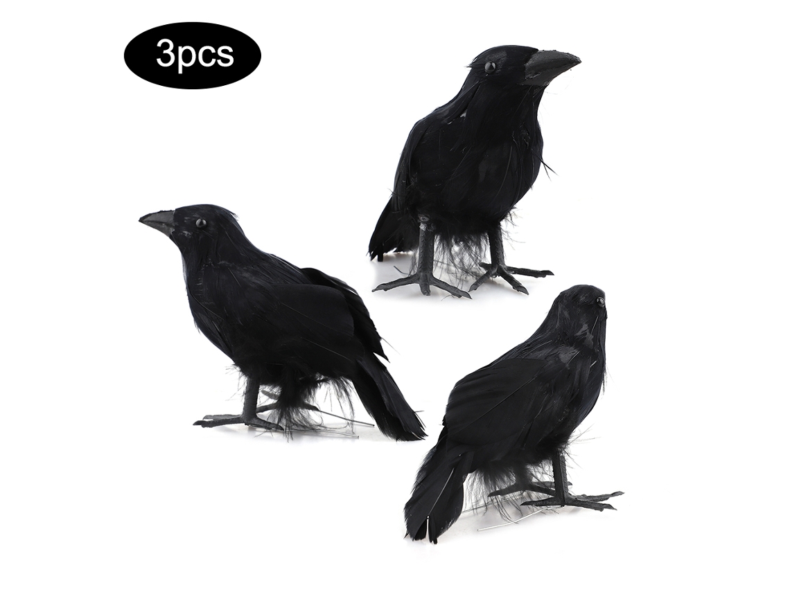 Decoración de Halloween con pájaros falsos (18 unidades)
