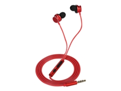 Auriculares Intrauditivos Con Cable De Metal, Micrófono Y Sonido Estéreo Envolvente, Color Rojo