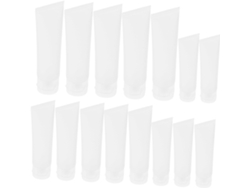Paquete De 30 Tubos Flexibles Transparentes (20 Ml, 30 Ml Y 50 Ml) De Pe Con Tapa Abatible, Recargables.