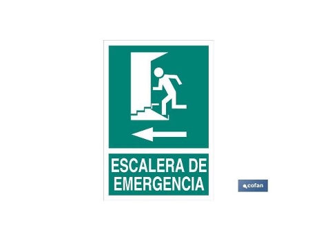 Señal luminiscente 420x297mm. escalera de emergencia