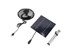 Ventilador de panel solar de 20 W, portátil, USB, alimentado por panel solar, con soporte para camping, pesca y viajes.