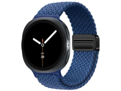 Bracelete Para Samsung Galaxy Watch 8/8 Classic - Nylon Trançado Com Fivela Magnética Clássica - Azul Marinho Frio