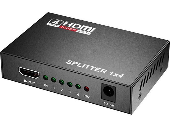 Conversor HOWEI HDMI Splitter 1 to 4 HD 1080 Split Screen (Negro)