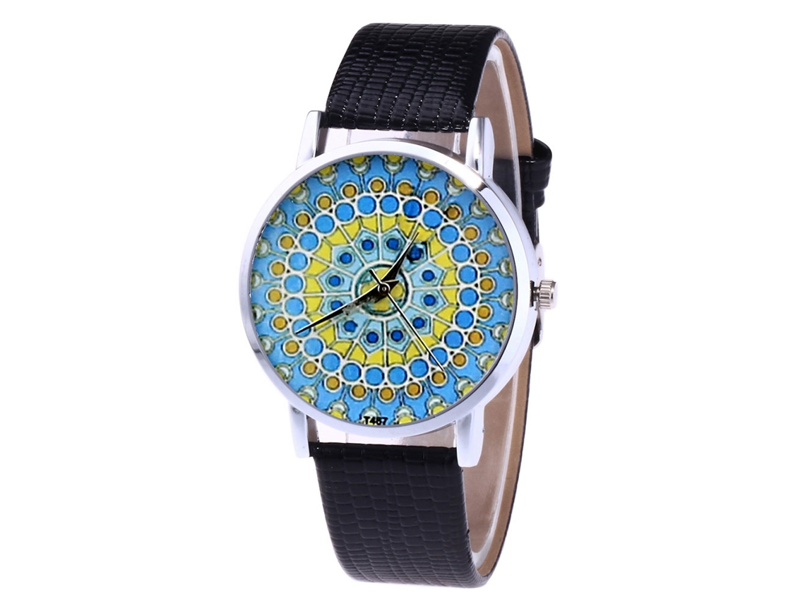 Reloj De Cuarzo Casual Para Hombre Y Mujer Con Correa De Cuero Pu Negro