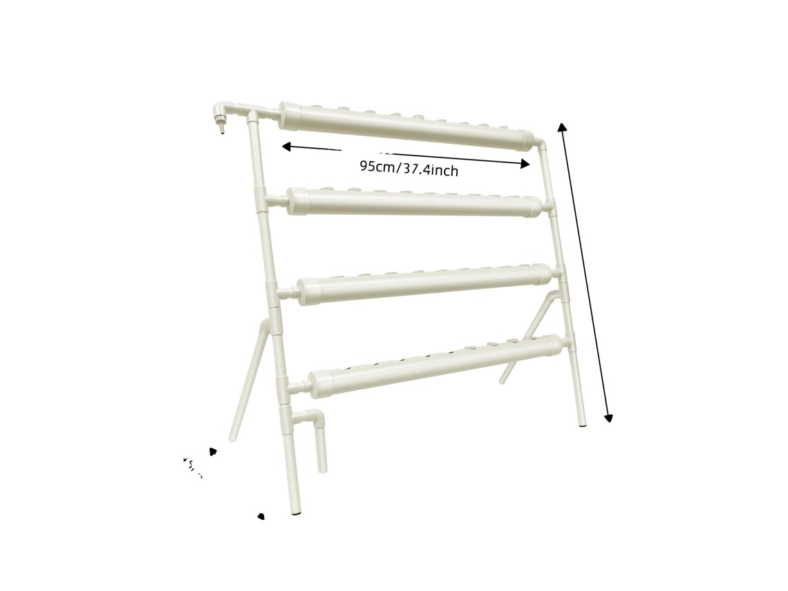 Kit de cultivo hidropónico con 36 hoyos de plantación y sistema de jardinería vertical, color blanco