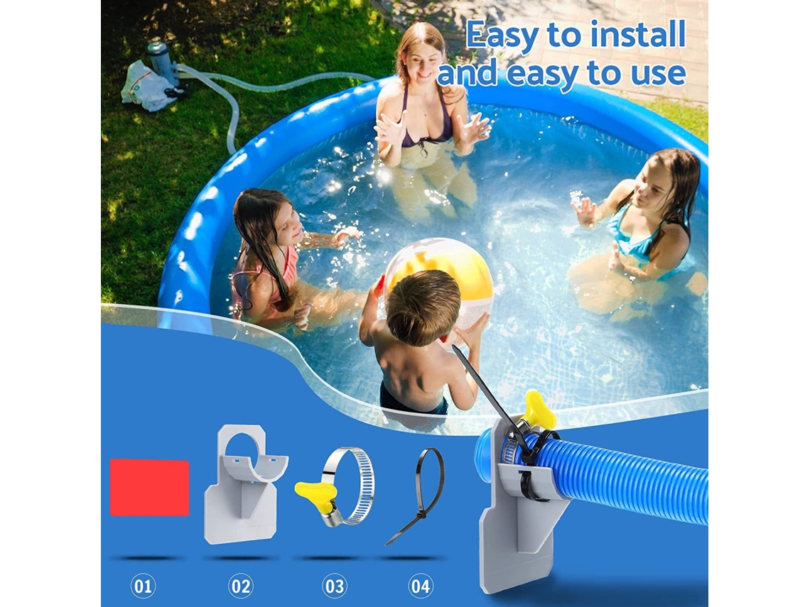 Soporte para manguera de piscina para piscina enterrada, 2 piezas, gris