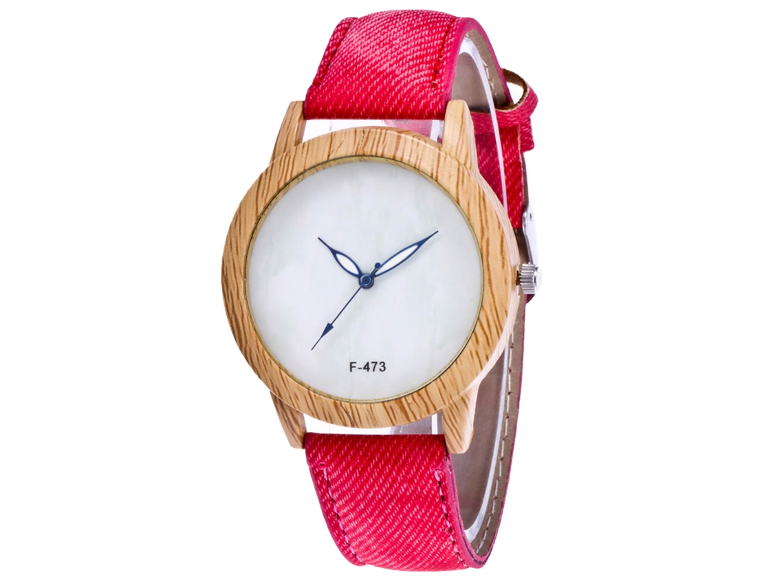 Reloj De Cuarzo Para Mujer Zhoulianfa Con Correa Vaquera, Estilo Ejecutivo - Rojo F 473n
