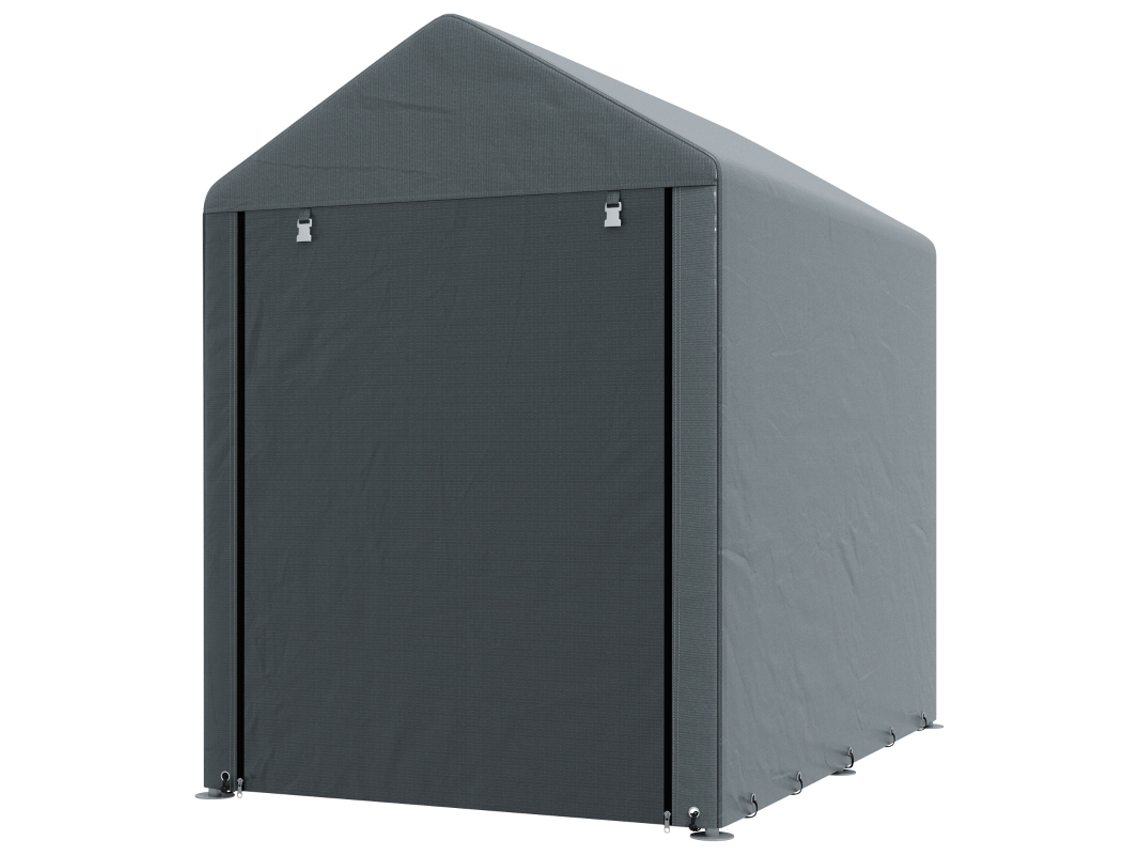 Caseta de jardín, tienda de campaña, robusta y resistente a la intemperie, estructura de acero, 1,2 x 1,8 x 1,6 m, gris oscuro BAGOLY