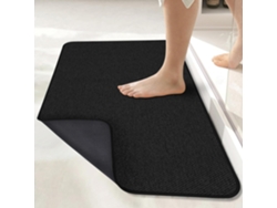 Alfombrilla De Baã±o Con Base De Goma Antideslizante, Absorbente Y De Secado Rã¡pido (negra/50x80cm) Gertiz