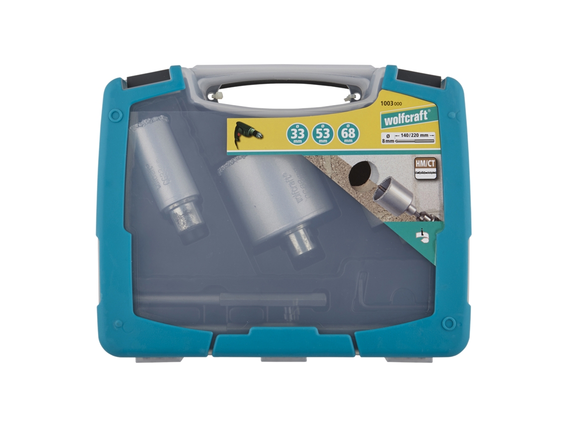Wolfcraft 1003000 - 1 Juego De 5 Piezas Para Sierras De Corona Ct Ø 33, 53, 68 Mm