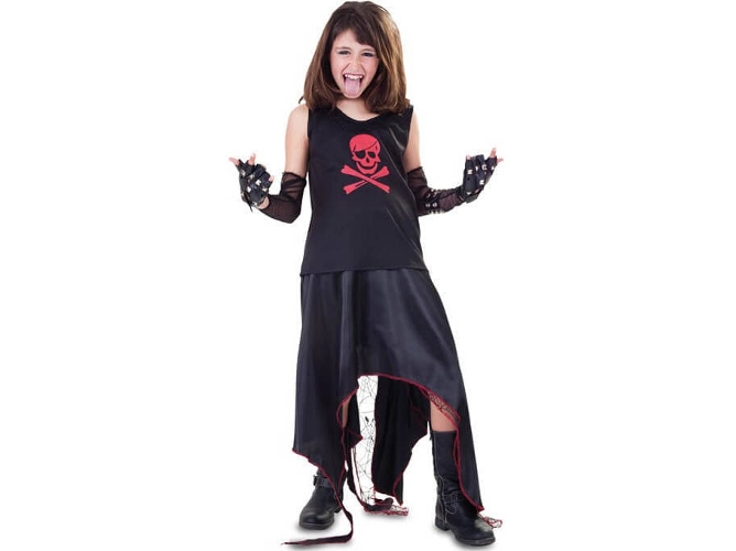 Disfraz de Niña DISFRAZZES Punk Con Calavera (Talla: 7 a 9 años)