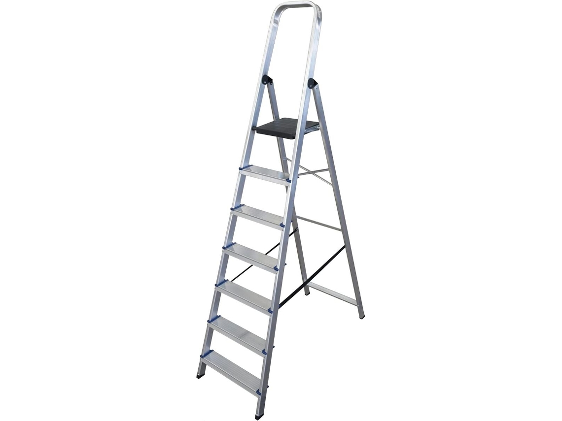 Escalera plegable Altipesa, aluminio plateado
