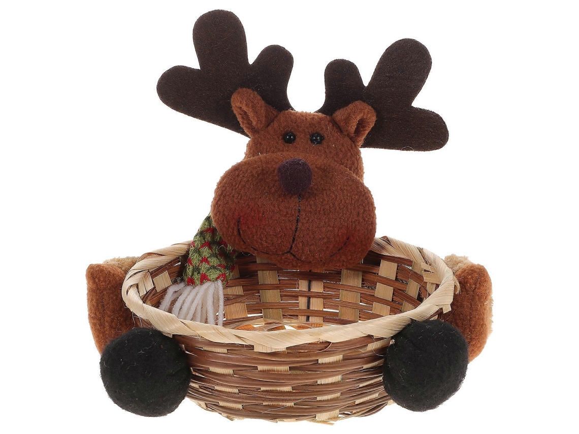 Cesta De Mimbre Para Almacenamiento Sencillo, Dulces Navideños, Recipiente Refrigerios Y Cuenco Comida.