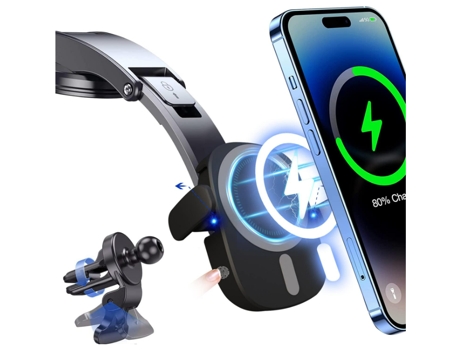 Cargador de coche inalámbrico de carga rápida para iPhone 13/12/12 Pro/Pro Max/Mini/Mag-Safe Case CHRONUS