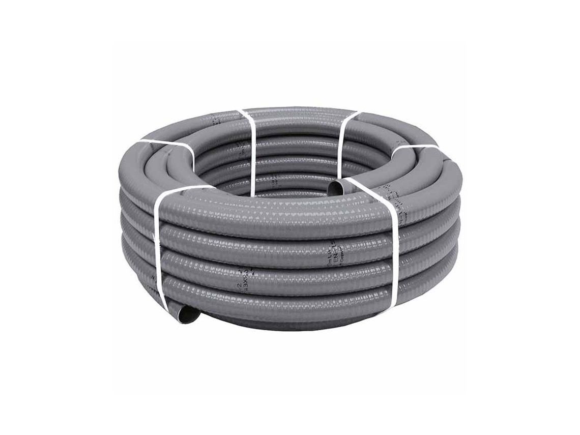 Tubería Pvc Flexible Hidrotubo Gris 32 Mm Rollo 50 Metros SUINGA