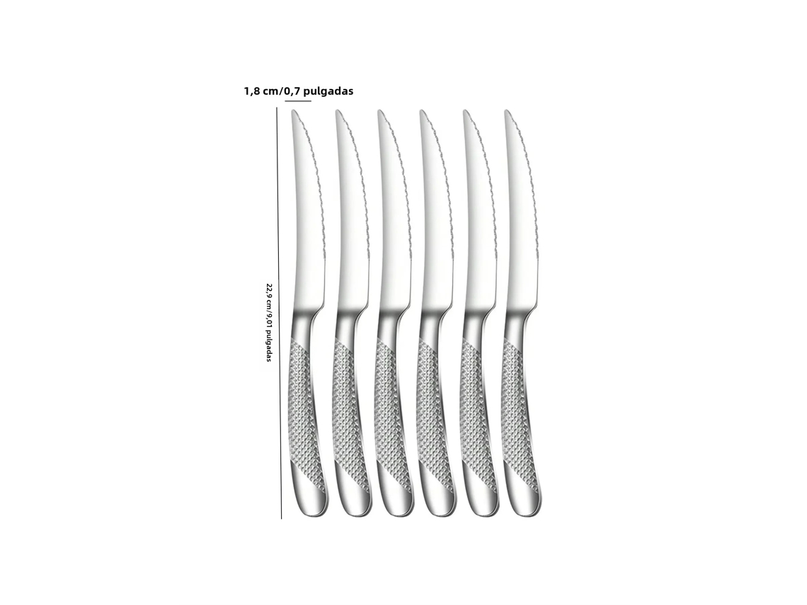 (juego De Cuchillos De 6 Piezas) Juego De Cubiertos De Acero Inoxidable Silver Star Diamond: Cuchillo, Tenedor Y Cuchara
