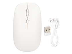 Ratón Inalámbrico 2.4g, Ultrafino, Silencioso, 3 Niveles De Dpi, Modo Dual Para Portátil/tableta, Blanco.