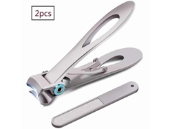 Tijeras De Uñas De Boca Ancha Para Uñas Gruesas, De Acero Inoxidable, Afiladas Y Con Lima De Uñas Incluida.